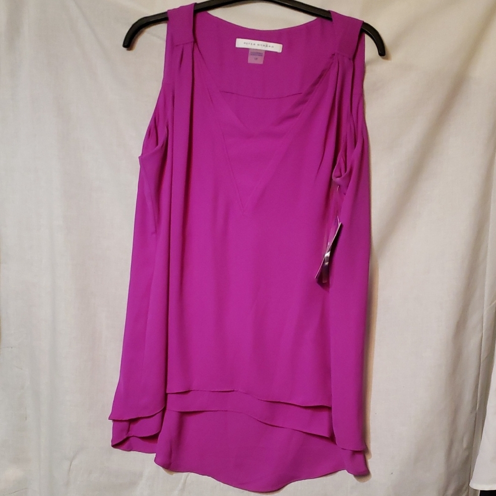 Peter Nygard Magenta Layered Blouse